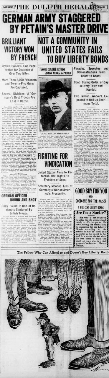Duluth Herald front page
