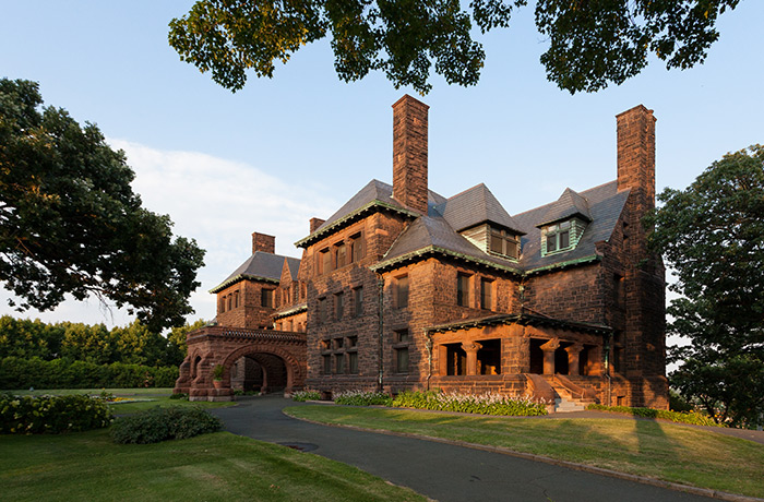 Exterior photo of the front house, from the northwest corner