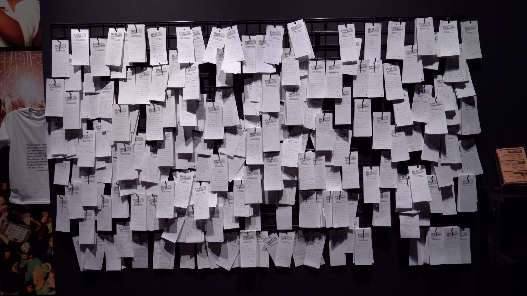 Comment cards on a wall.