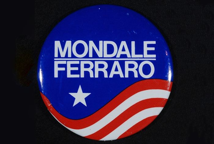 Mondale Ferraro presidential campaign button.