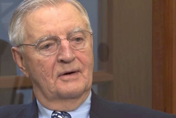 Walter F. Mondale still shot during interview.