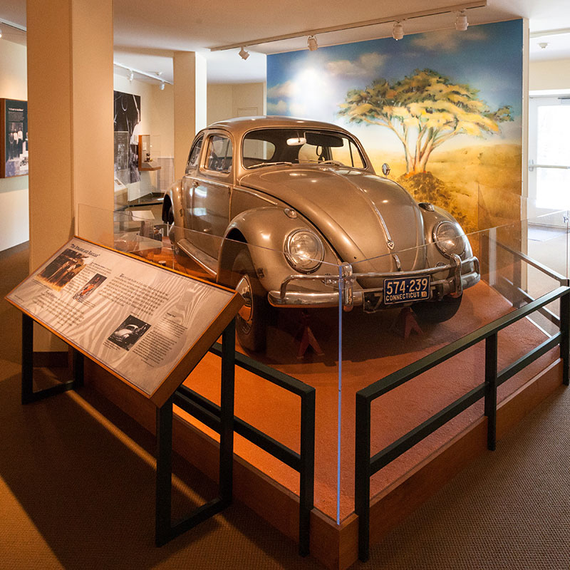 Volkswagen car with exhibit display.