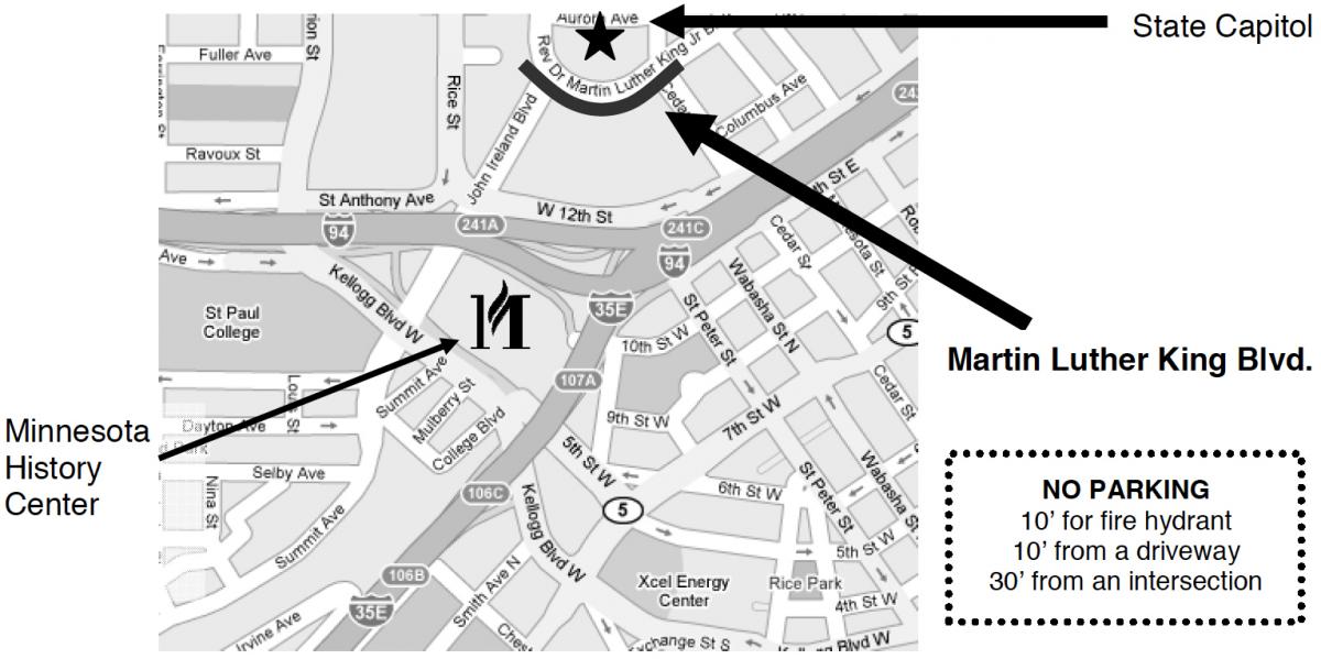 Map to Martin Luther King Blvd.