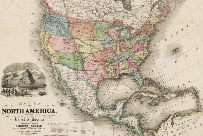 America Map 1854