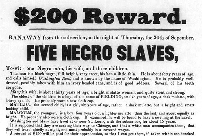 Slavery $200 reward