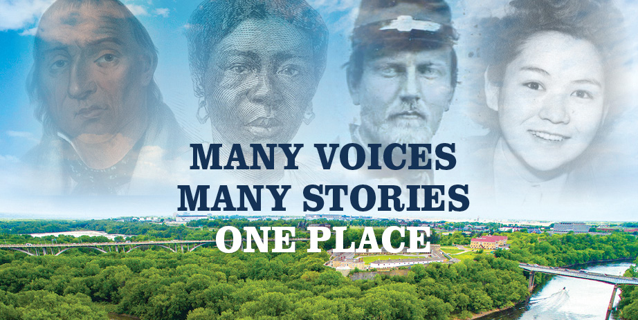 Many Voices, Many Stories, One Place exhibit.