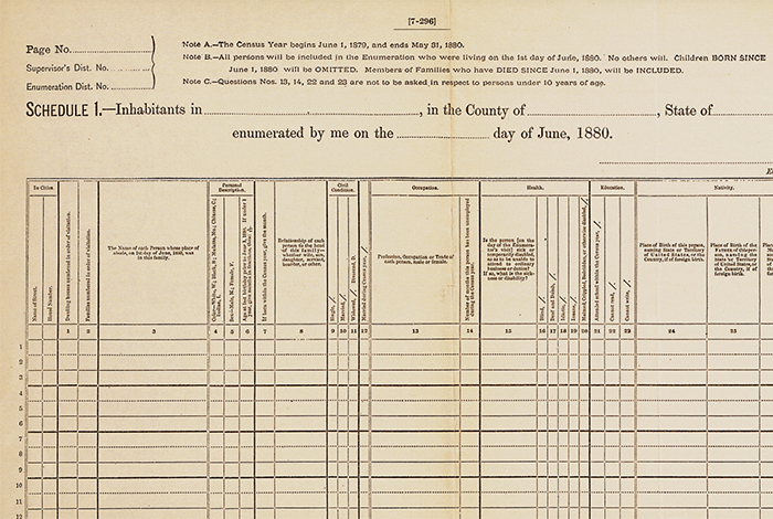 1880 Census Form