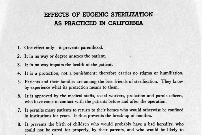 Effects of Eugenic Sterilization as Practiced in California.