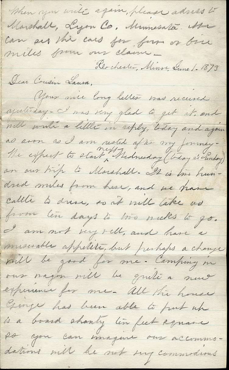 Page from Mary Carpenter's Letters