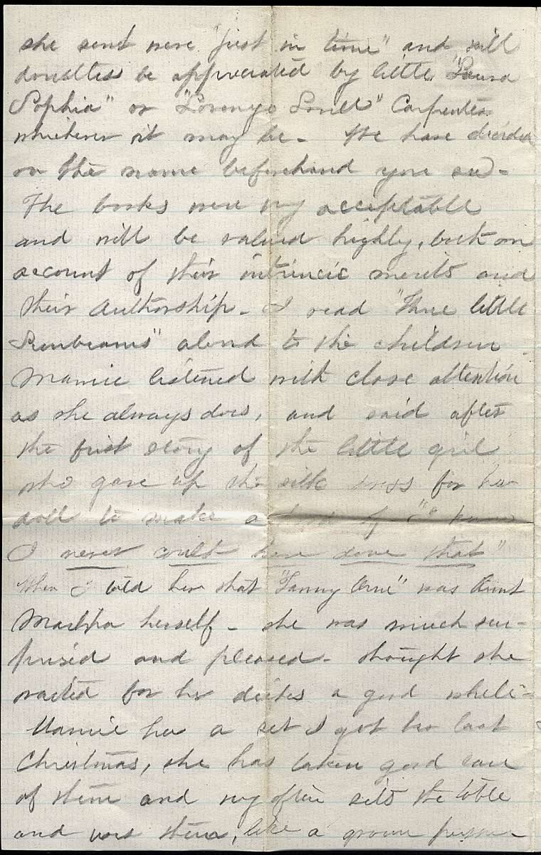 Page from Mary Carpenter's Letters