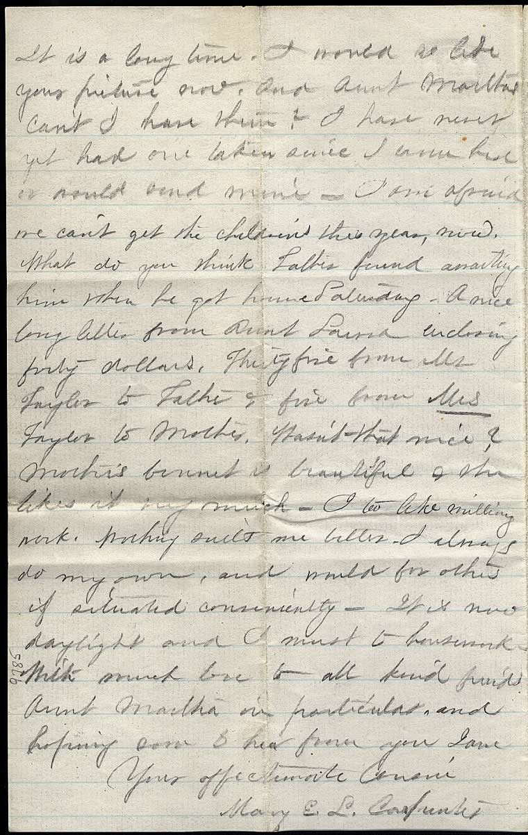 Page from Mary Carpenter's Letters