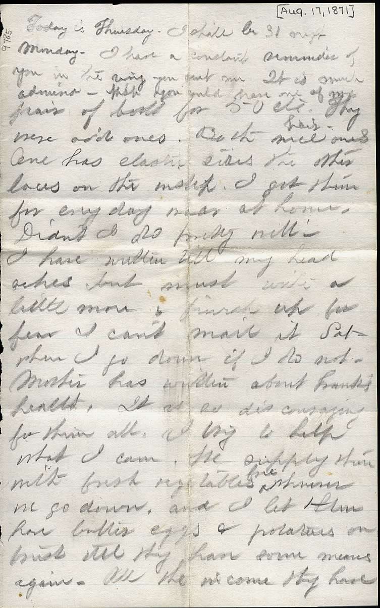 Page from Mary Carpenter's Letters