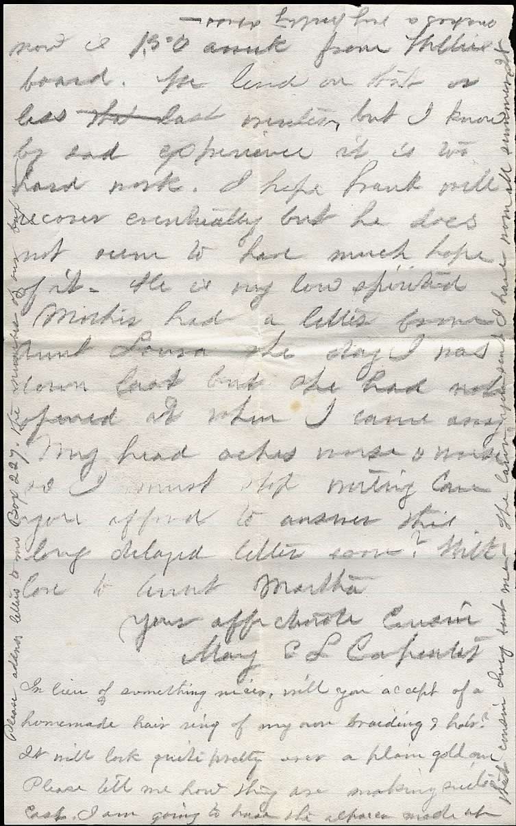 Page from Mary Carpenter's Letters