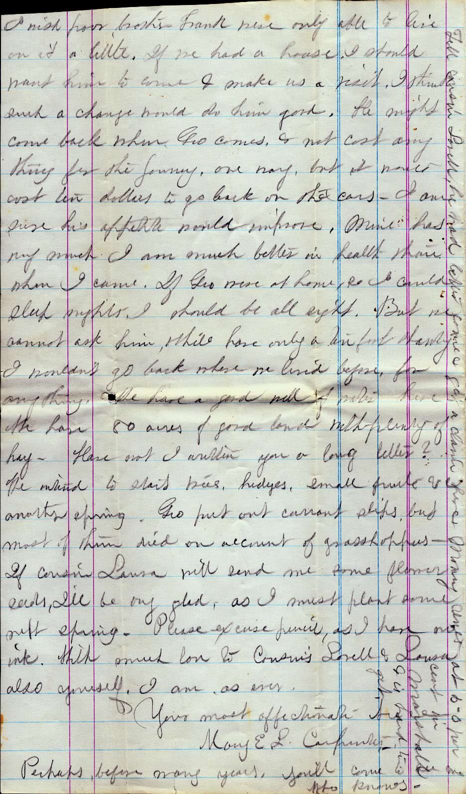 Page from Mary Carpenter's Letters