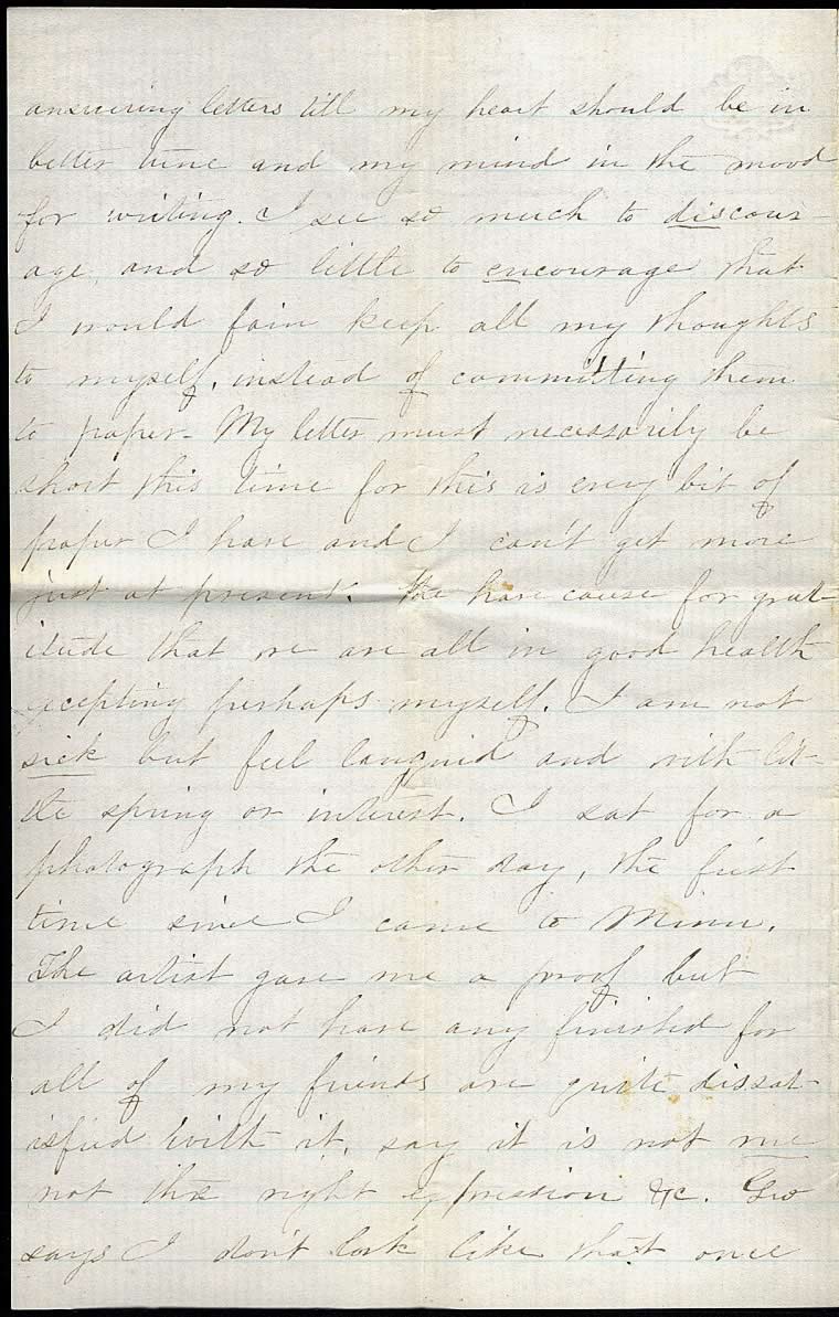 Page from Mary Carpenter's Letters