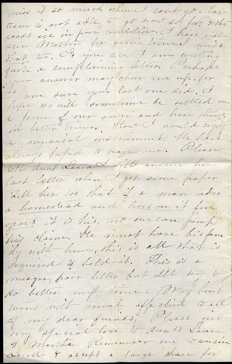 Page from Mary Carpenter's Letters