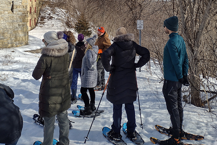 Snowshoeing at Historic Fort Snelling.