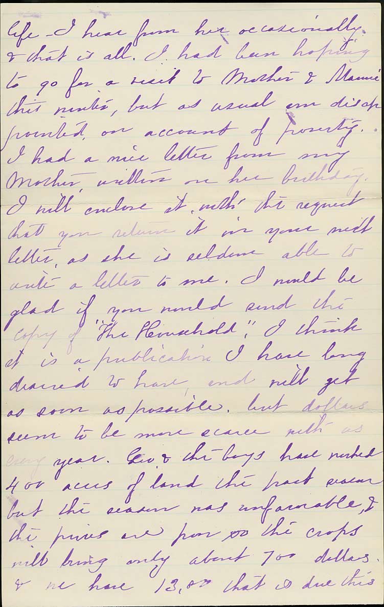 Page from Mary Carpenter's Letters