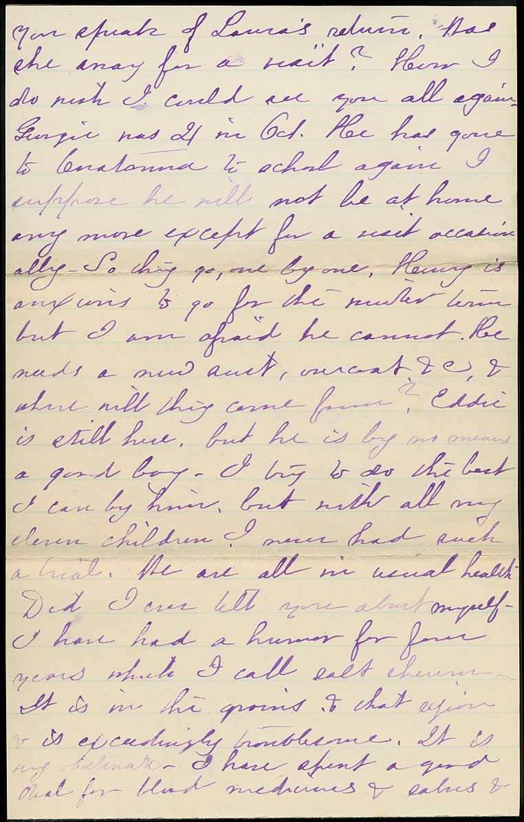 Page from Mary Carpenter's Letters