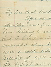 cropped view of letter