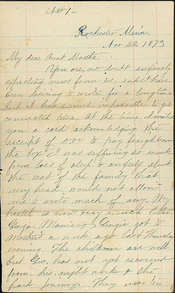 Page from Mary Carpenter's Letters