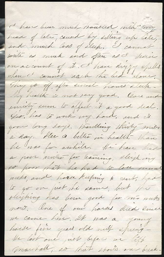 Page from Mary Carpenter's Letters