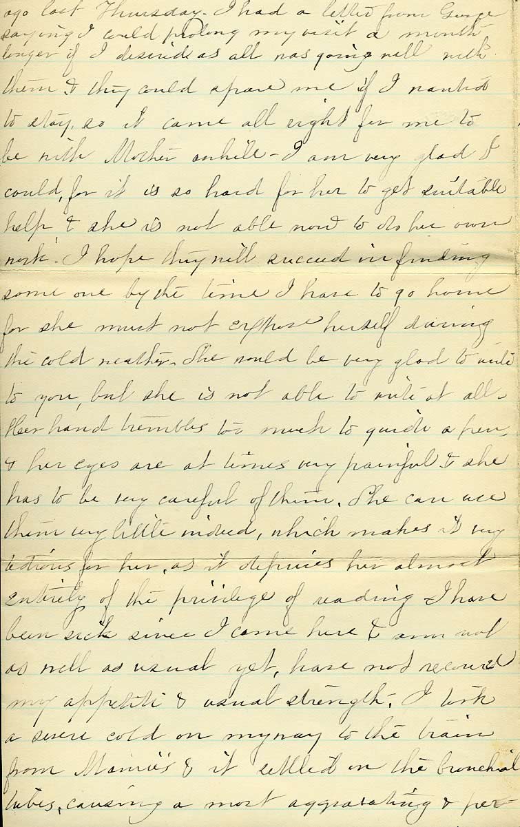 Page from Mary Carpenter's Letters.