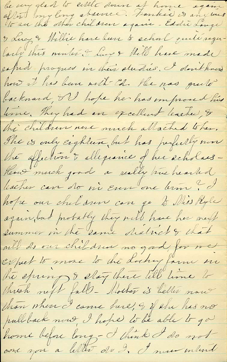 Page from Mary Carpenter's Letters.