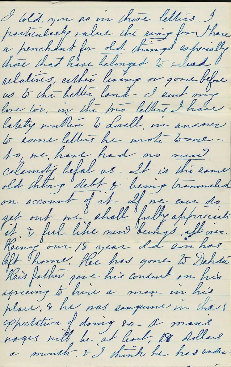 Page from Mary Carpenter's Letters