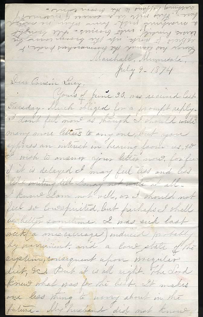 Page from Mary Carpenter's Letters.