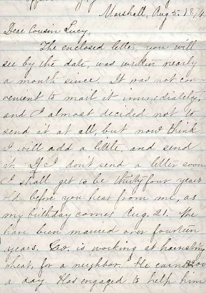 Page from Mary Carpenter's Letters