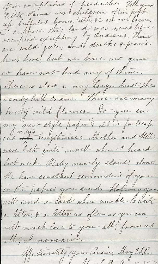 Page from Mary Carpenter's Letters