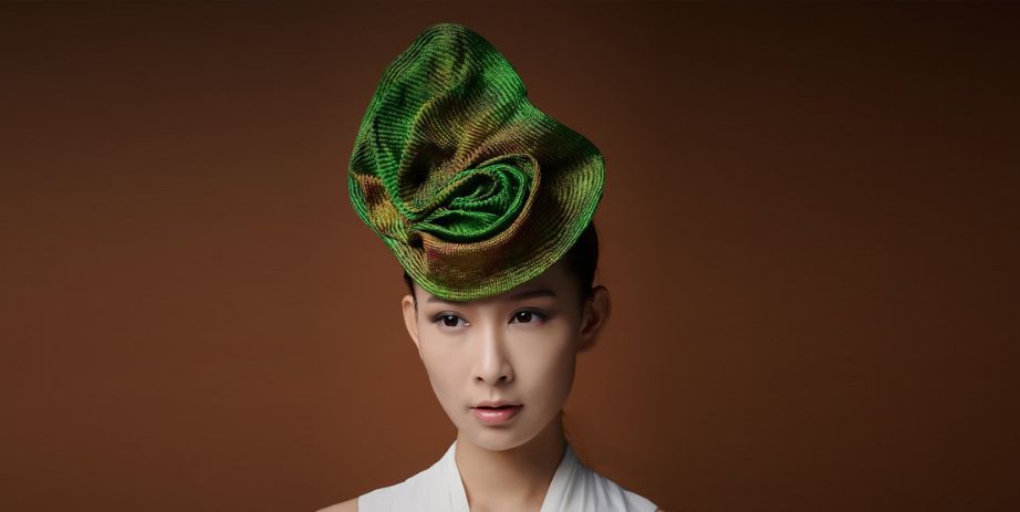 woman with artsy fascinator
