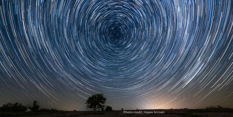 star trails in night sky