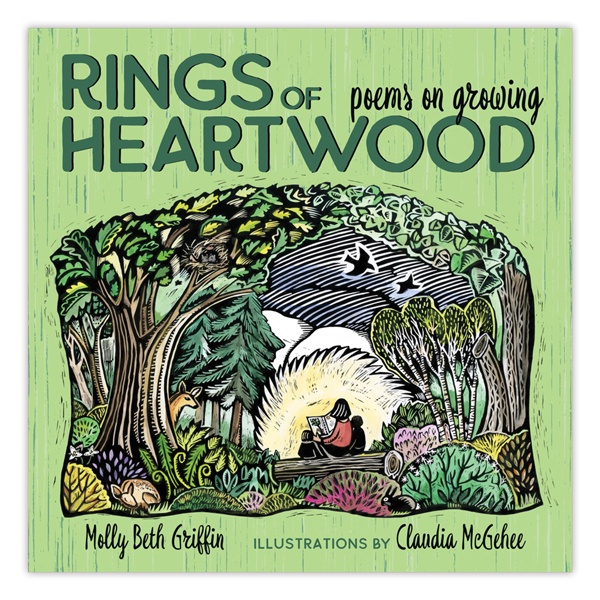 Green book cover with illustration and title