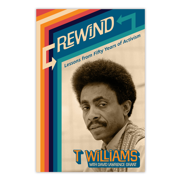 book cover with black and white photo and title