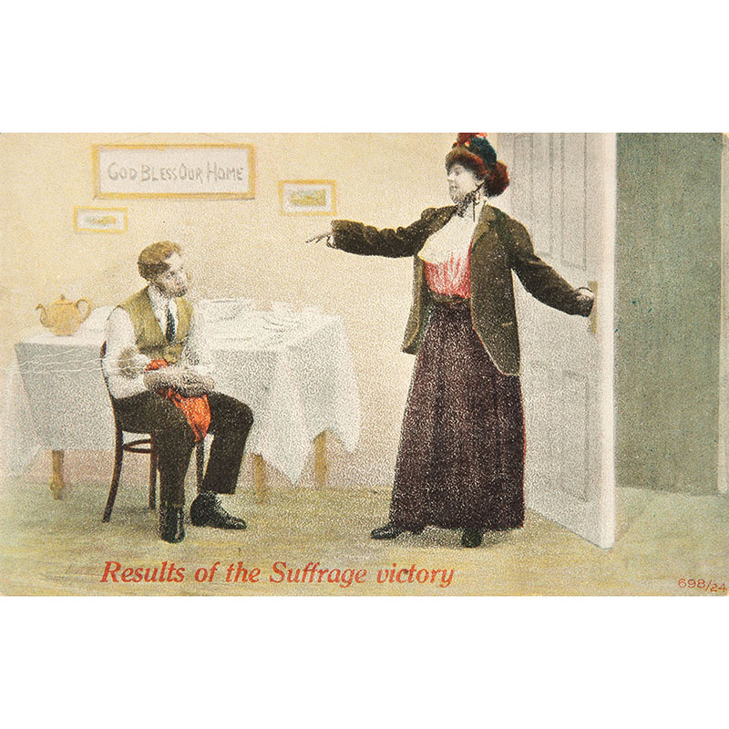 Anti-suffrage postcard, before 1920.