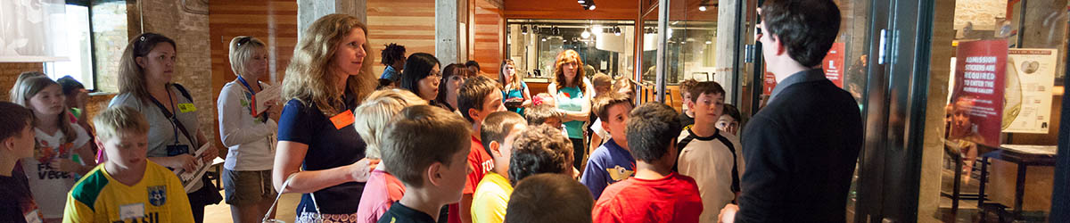 A school group at Mill City Museum.