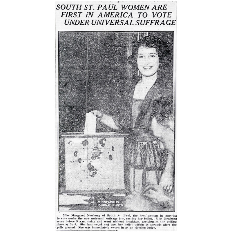 First Vote, universal suffrage, 1920.