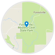 Map of Forestville/Mystery Cave State Park