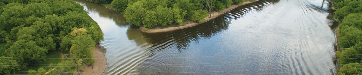 The confluence of the Minnesota and Mississippi rivers.