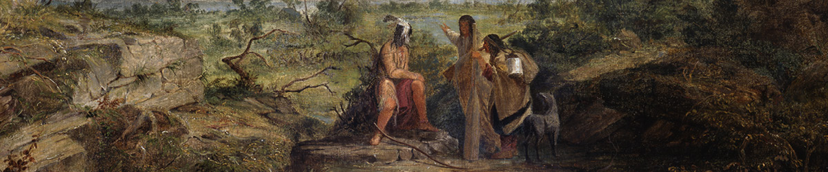 View of Mendota circa 1848, where treaty negotiations began on July 29, 1851. Painting by Seth Eastman.