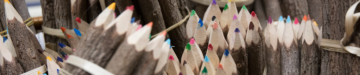 Rustic colored pencils available for purchase in the gift shop.