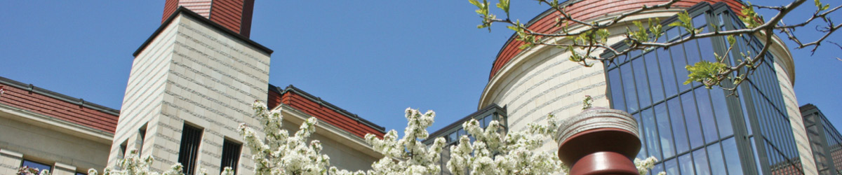 View of the top of the Minnesota History Center.