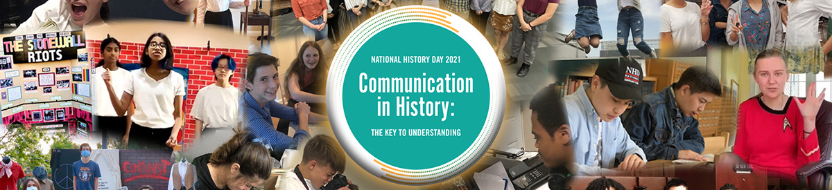 Collage of History Day activities with the theme logo at the center.