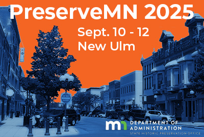 Stylized photo of New Ulm's commercial Main street