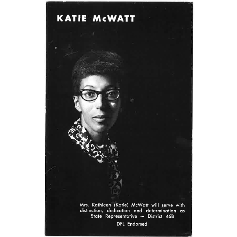 Katie McWatt, campaign poster, 1968.