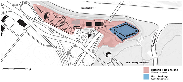 Historic Fort Snelling area map