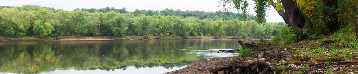 View of the St. Croix River and shore.