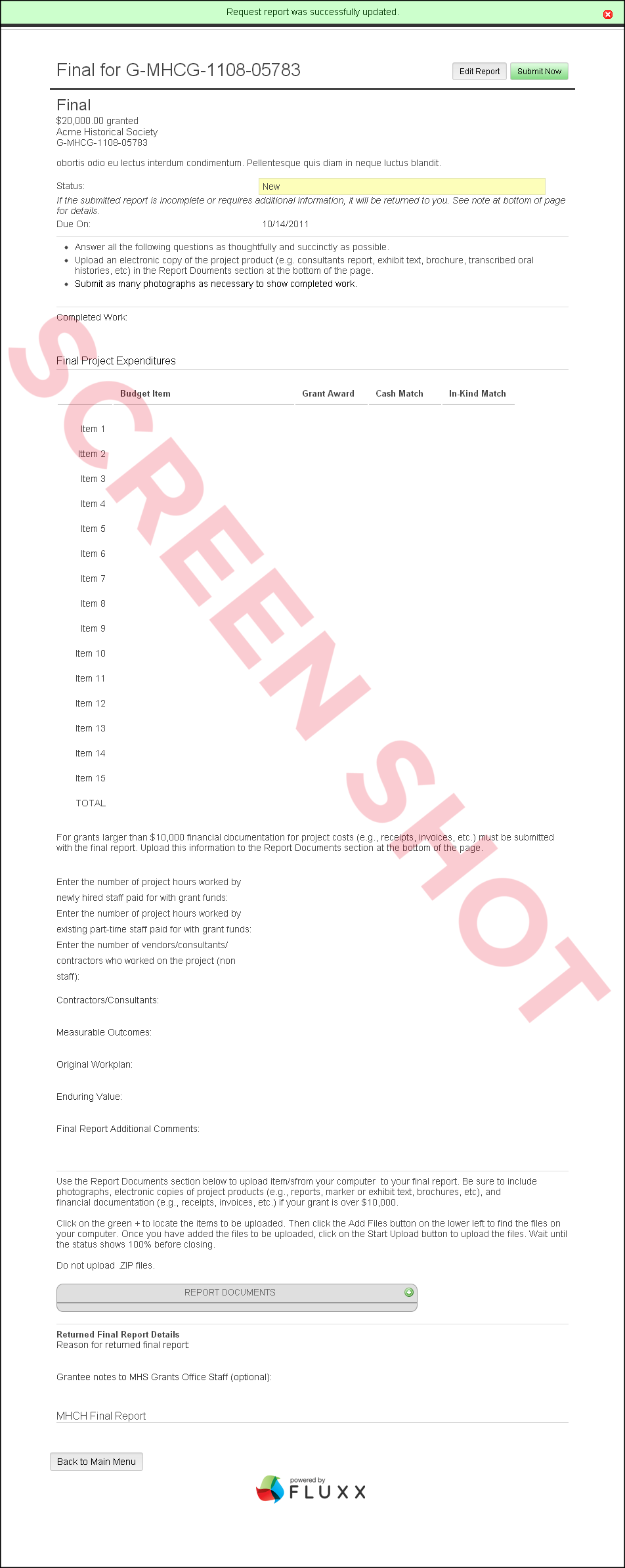 Sample Final Report